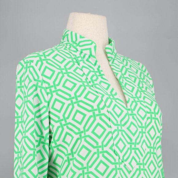 JUDE CONNALLY Chris Top Tunic Top Jude Cloth Green Geo Print Size L - Picture 3 of 6